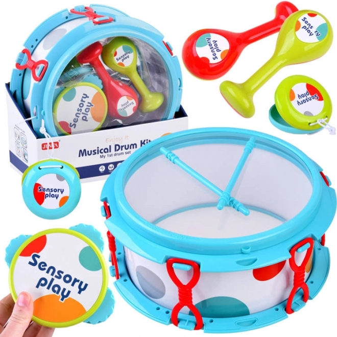 Set glazbenih instrumenata bubanj maracas