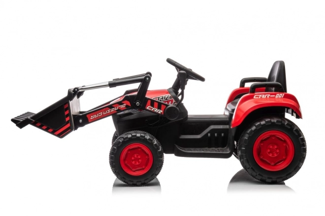 Dječji crveni traktor s punjivom baterijom i lopatom