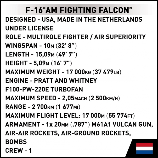 Konstrukcijski set F-16 AM Fighting Falcon