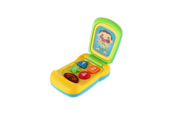 Plastični mobilni telefon 14cm na baterije sa zvukom i svjetlom na kartici 11x20x5,5cm 18m+