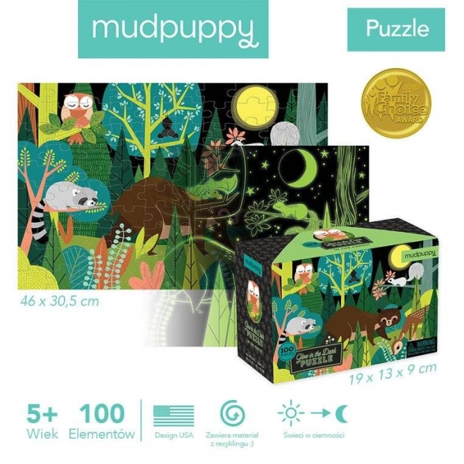 Mudpuppy - puzzle Svijetlo u Tami Šumski svijet 100 dijelova