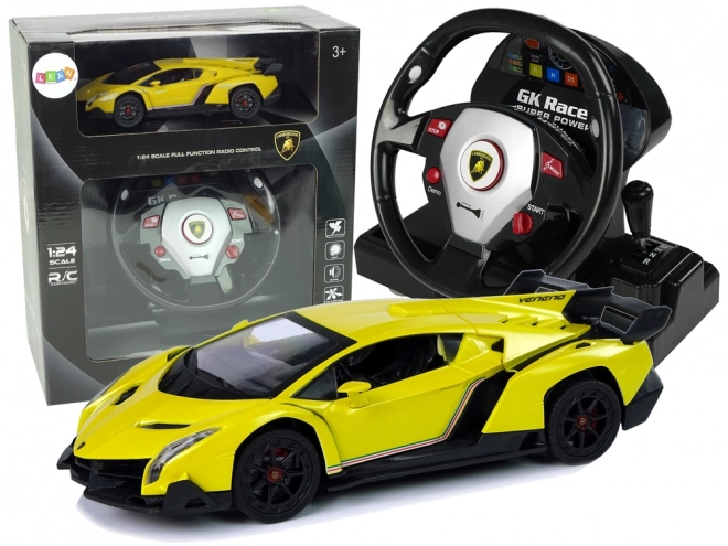Daljinski upravljani Lamborghini Veneno Žuti 2.4G daljinsko upravljanje volanom Zvukovna svjetla