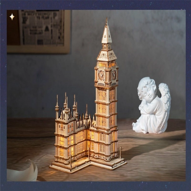 RoboTime drveni 3D puzzle sat toranj Big Ben svijetleći