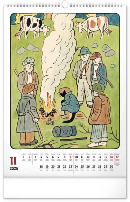 Zidni kalendar Josef Lada 2025, 33 × 46 cm