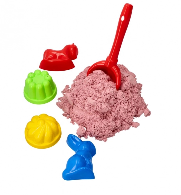 ADAM TOYS Kinetički pijesak ružičasti 2 kg + kalupi i lopatica