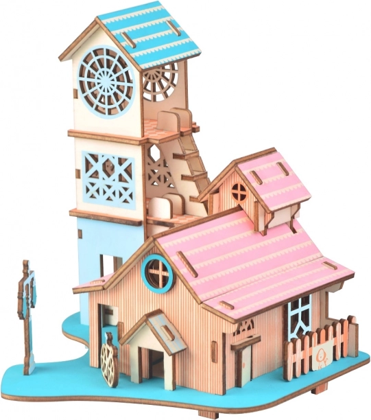 Woodcraft Drvene 3D puzzle Vila uz rijeku