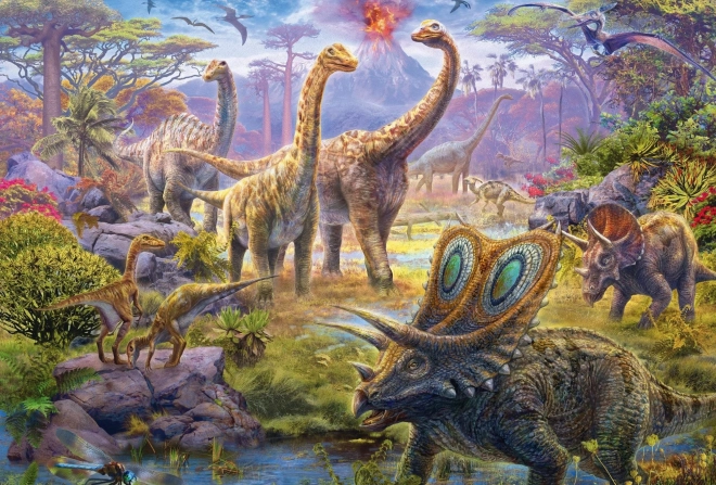 SCHMIDT Puzzle Dinosauri 4u1 u metalnom kovčegu (60,60,100,100 dijelova)
