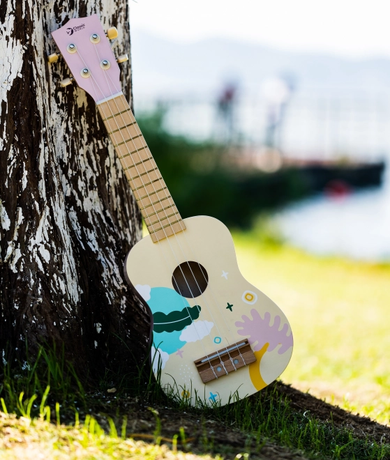 Klasični svijet drveno ukulele za djecu ružičasto