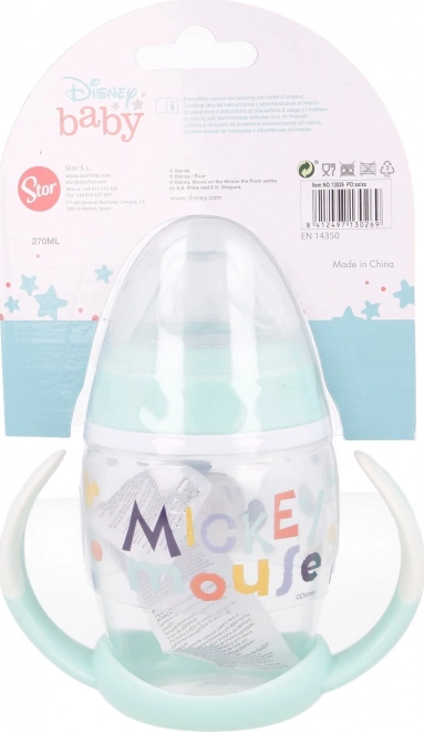 STOR Šalica s ručkama i silikonskim usnikom 270ml Mickey Mouse