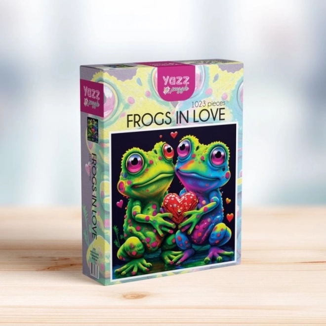 Kvadratne puzzle zaljubljene žabice