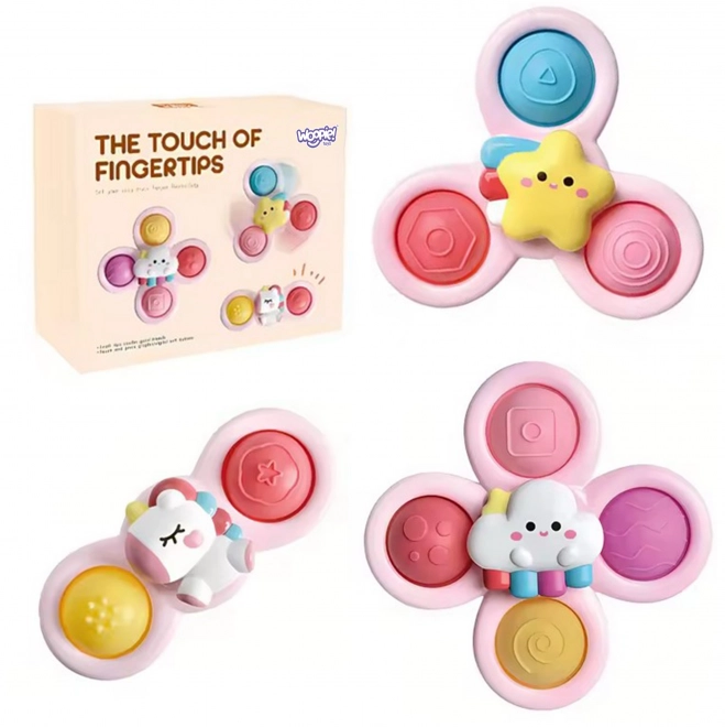 WOOPIE dječji svemirski spinner pop-it senzorna igračka ružičasta, set od 3 kom