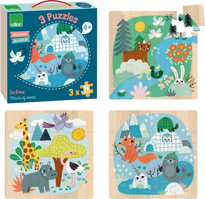 Drvene puzzle Svjetske životinje