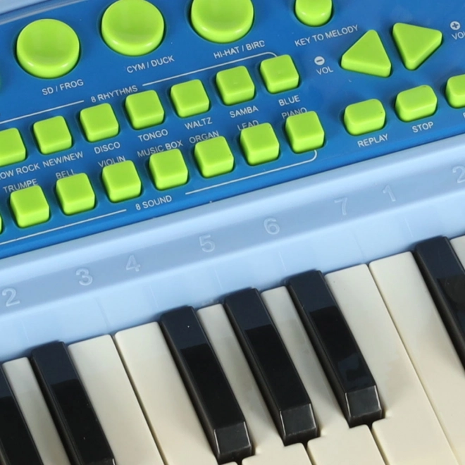 Interaktivni dječji klavijaturistički instrument s mikrofonom – plavi