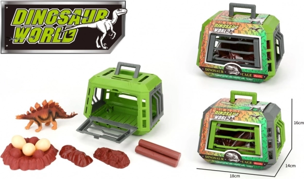 Dinosaur u kavezu s dodacima