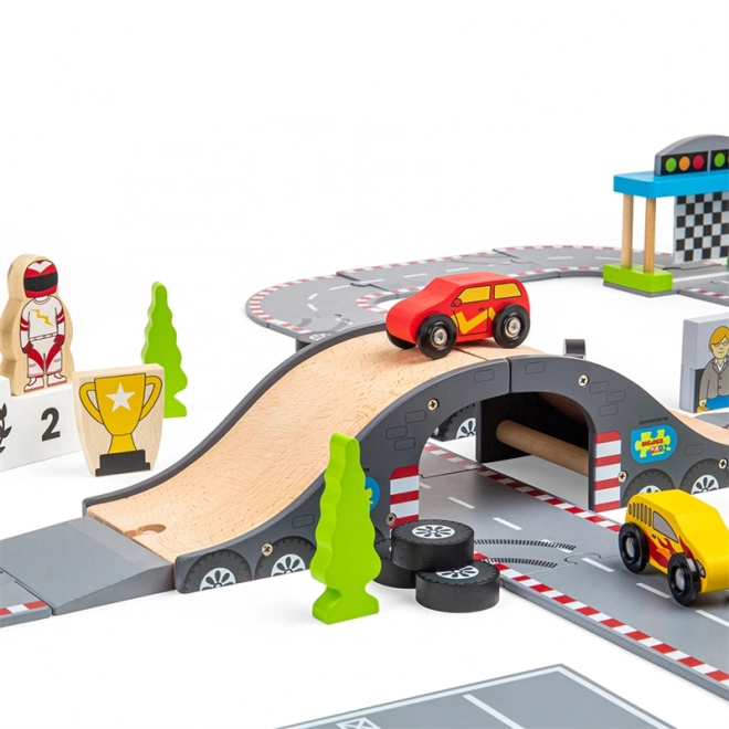Bigjigs Rail Drvena autodromska staza za utrke dana