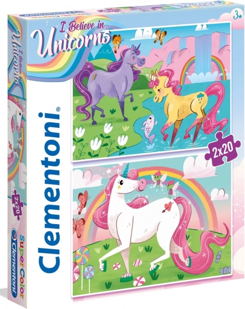 CLEMENTONI puzzle Vjerujem u jednoroge 2×20 dijelova