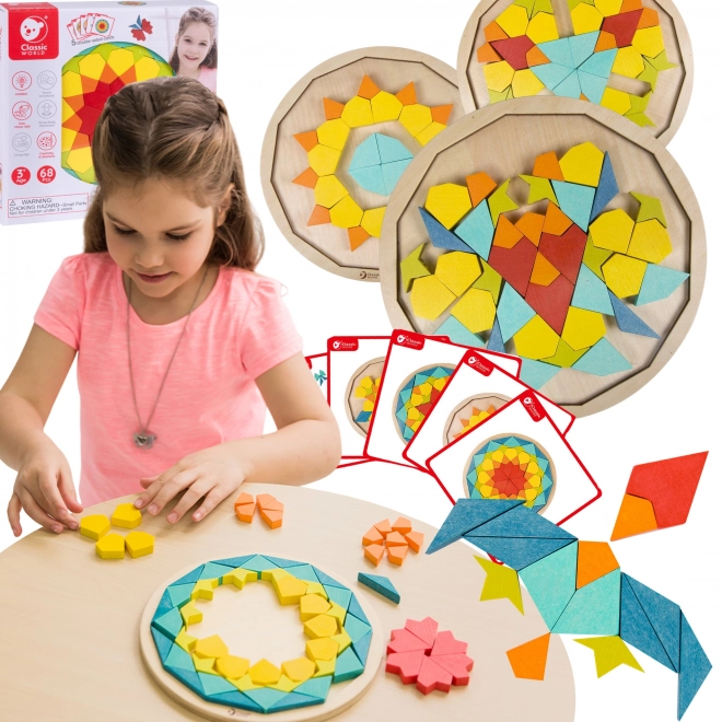 Montessori puzzle mandala - uzorci, oblici i boje