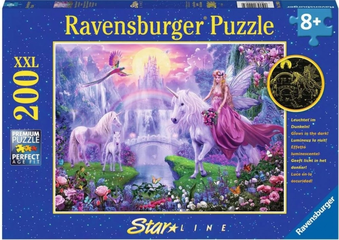 RAVENSBURGER Svjetleća slagalica Magična noć jednoroga XXL 200 dijelova