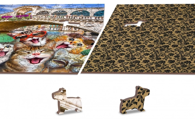 Drvene puzzle Mačići u Veneciji 2u1