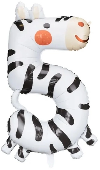 Folianski rođendanski balon broj 5 - Zebra 68 x 98 cm