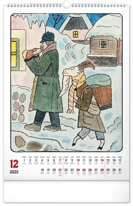 Zidni kalendar Josef Lada 2025, 33 × 46 cm
