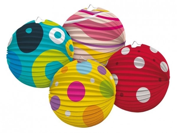 Lampion kugla promjer 25cm 4 vrste u vrećici (bez štapića) karneval