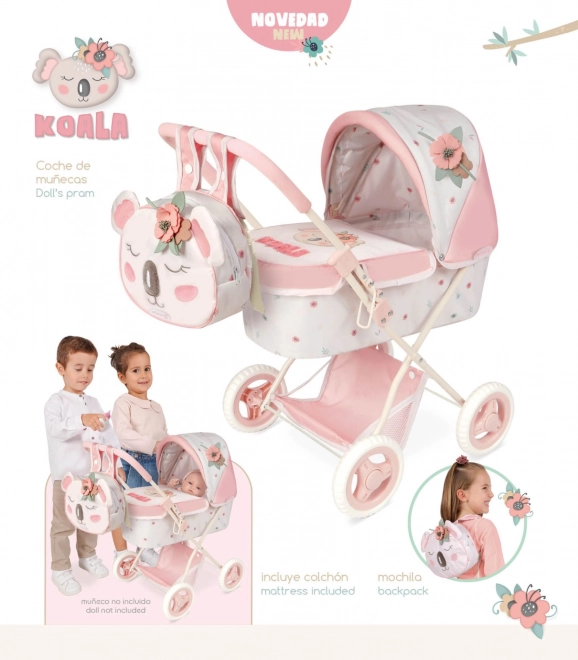 DeCuevas 85079 Sklopiva kolica za lutke s ruksakom KOALA 2024 - 60 cm