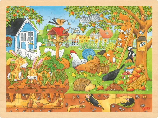Goki drvene puzzle Zakutci našega vrta 96 dijelova