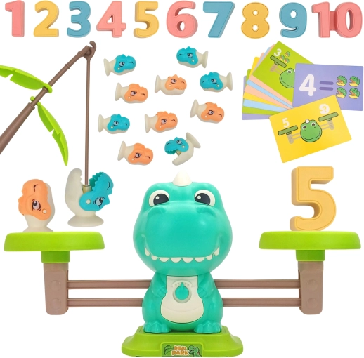 Woopie dinosaurus vaga za ravnotežu i igra pecanja – edukativni set za brojanje