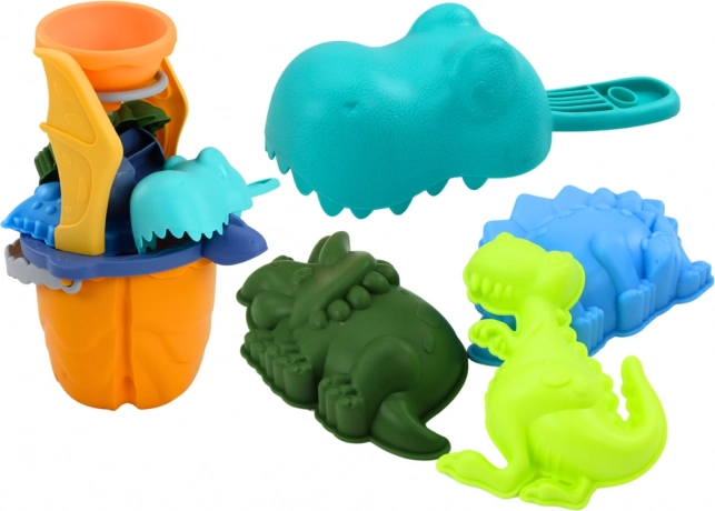 Set za pijesak Dinosauri Lijevak Mlin Kalupi Žlica 7 ele.