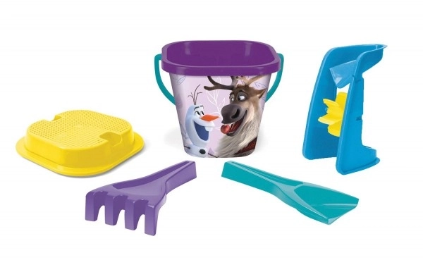 Set za pijesak s mlinom 5 kom plastičnih Ledeno Kraljevstvo/Frozen u mrežici 21x25x17cm 12m+ Wader
