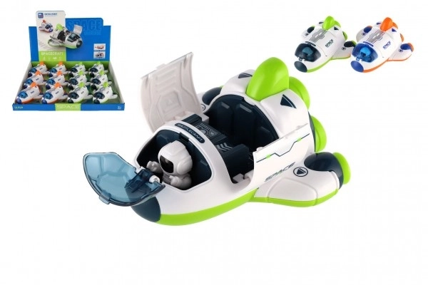 Raketoplan/raketa plast 10x11cm s astronautom na inerciju 2 boje 12 kom u kutiji