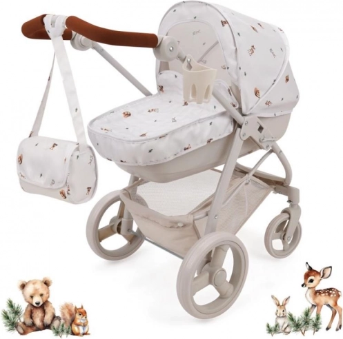 Kolica za lutke 2u1 Bella s torbom Woodland