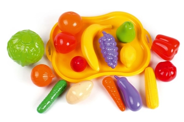 Plastični set voća i povrća s pladnjem