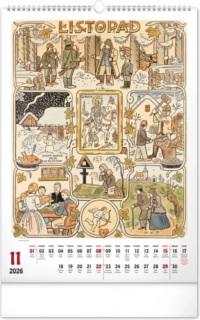 Zidni kalendar Josef Lada 2026
