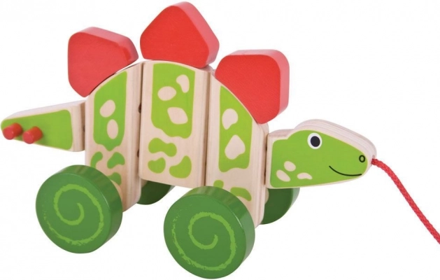 Drveni dinosaurus na potez Stegosaurus Bigjigs Baby
