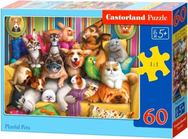 Puzzle 60 dijelova vesela životinjica CASTORLAND