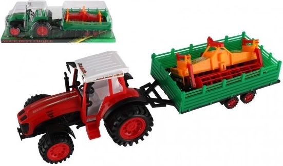 Traktor s prikolicom i kombajnerskim valjkom, plastični, 46 cm