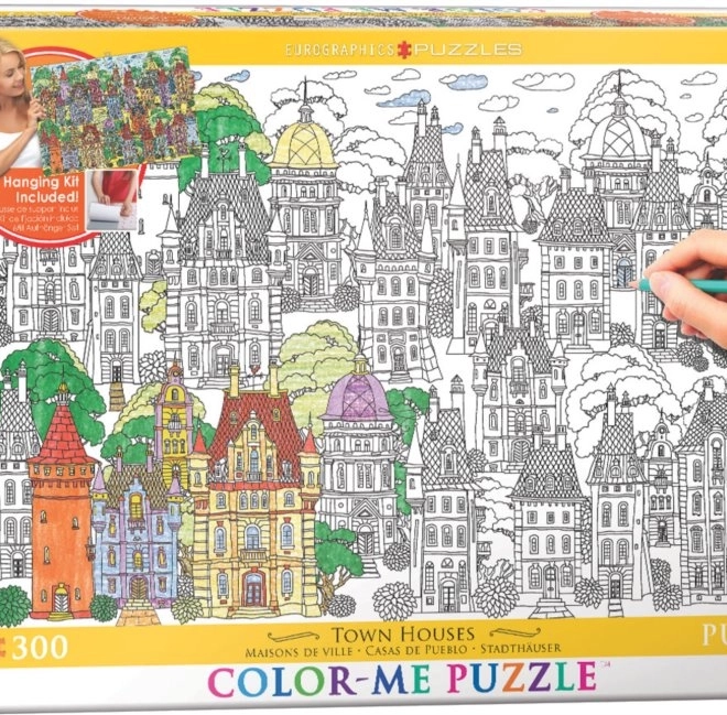 EUROGRAPHICS puzzle za bojanje Kuće u gradu 300 dijelova + set za vješanje