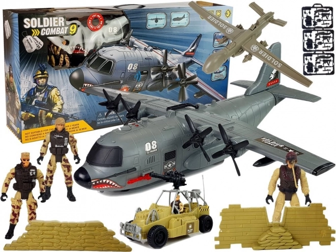 Vojni veliki avionski set 87 cm sa zvukovima Svjetlosni Vojni dodaci