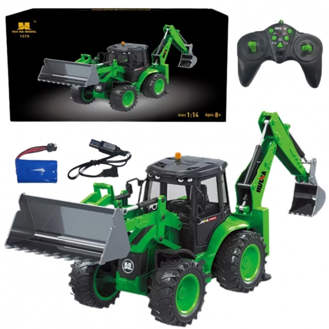 Zeleni RC bager utovarivač Huina 1:14