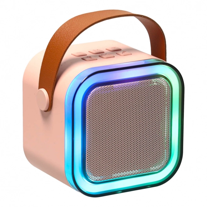 Karaoke set 2 mikrofona + prijenosni zvučnik BLUETOOTH USB LED ružičasta