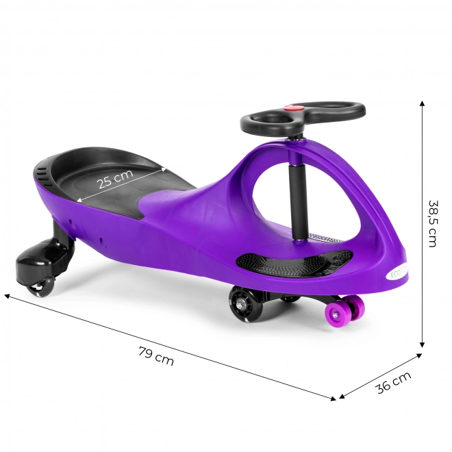 Dječji autić s LED kotačima ljubičasti ECOTOYS