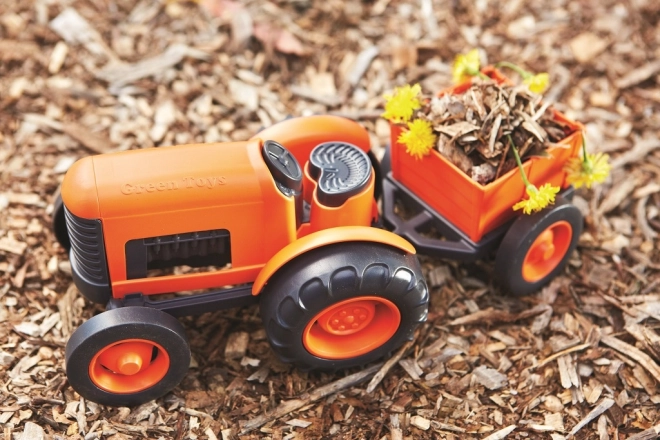 Traktor s prikolicom narančasti od Green Toys