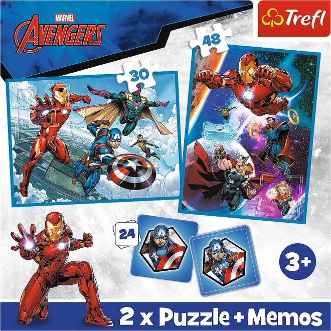 TREFL Set 3u1 Avengers: Junaci u akciji (2x puzzle + memory)