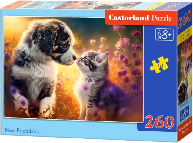 Puzzle od 260 dijelova – mačić i psić: novo prijateljstvo