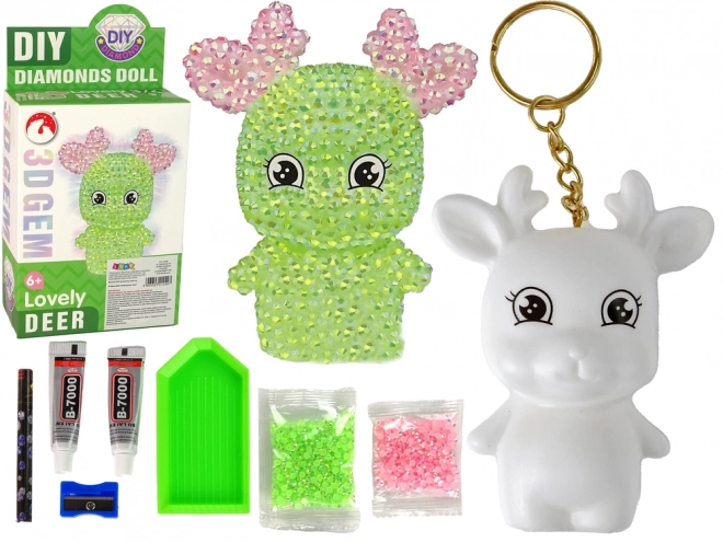 DIY Dijamantni sob DIY Kristali 3D Set privjesaka za ključeve – zelený