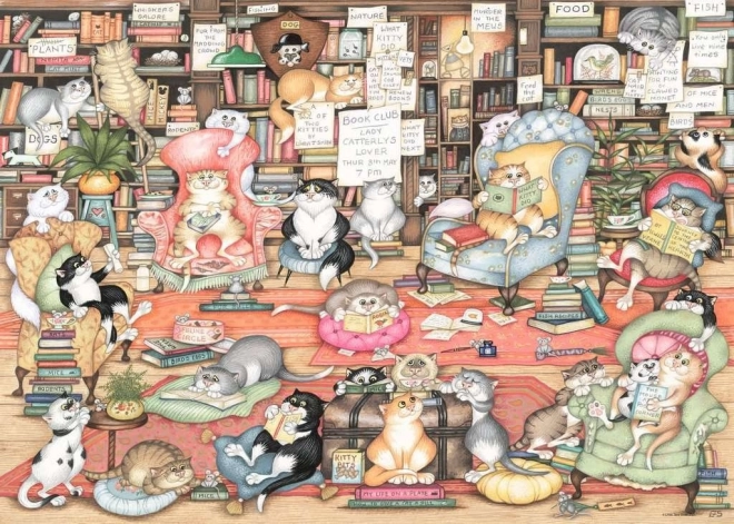 Puzzle Lude Mačke: Bingleyev Knjižni Klub 1000 Dijelova