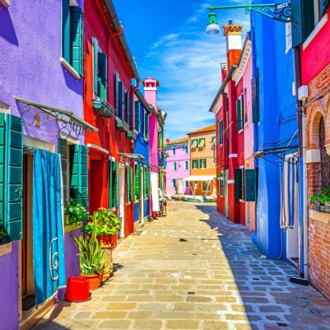 Puzzle Šareni kućice na otoku Burano 500 dijelova