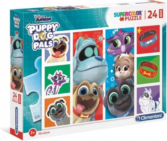 Puzzle 24 dijelova Maxi Super Kolor PUPPY DOG PALS Clementoni